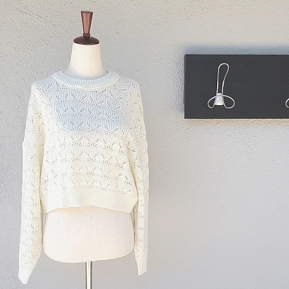 Divided Sweaters - Open Knit Cropped Sweater